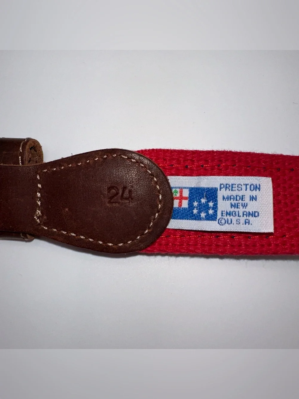 Preston Leather Plane Colorful Belt Solid Brass Buckle Kids Size 24 Made in USA